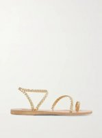 Eleftheria braided metallic leather sandals