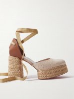 Brigissima 70 suede and leather platform espadrilles