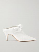 Rowan knotted crinkled-leather mules