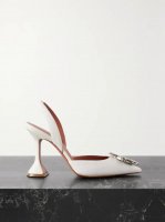 Begum Swarovski crystal-embellished leather slingback pumps