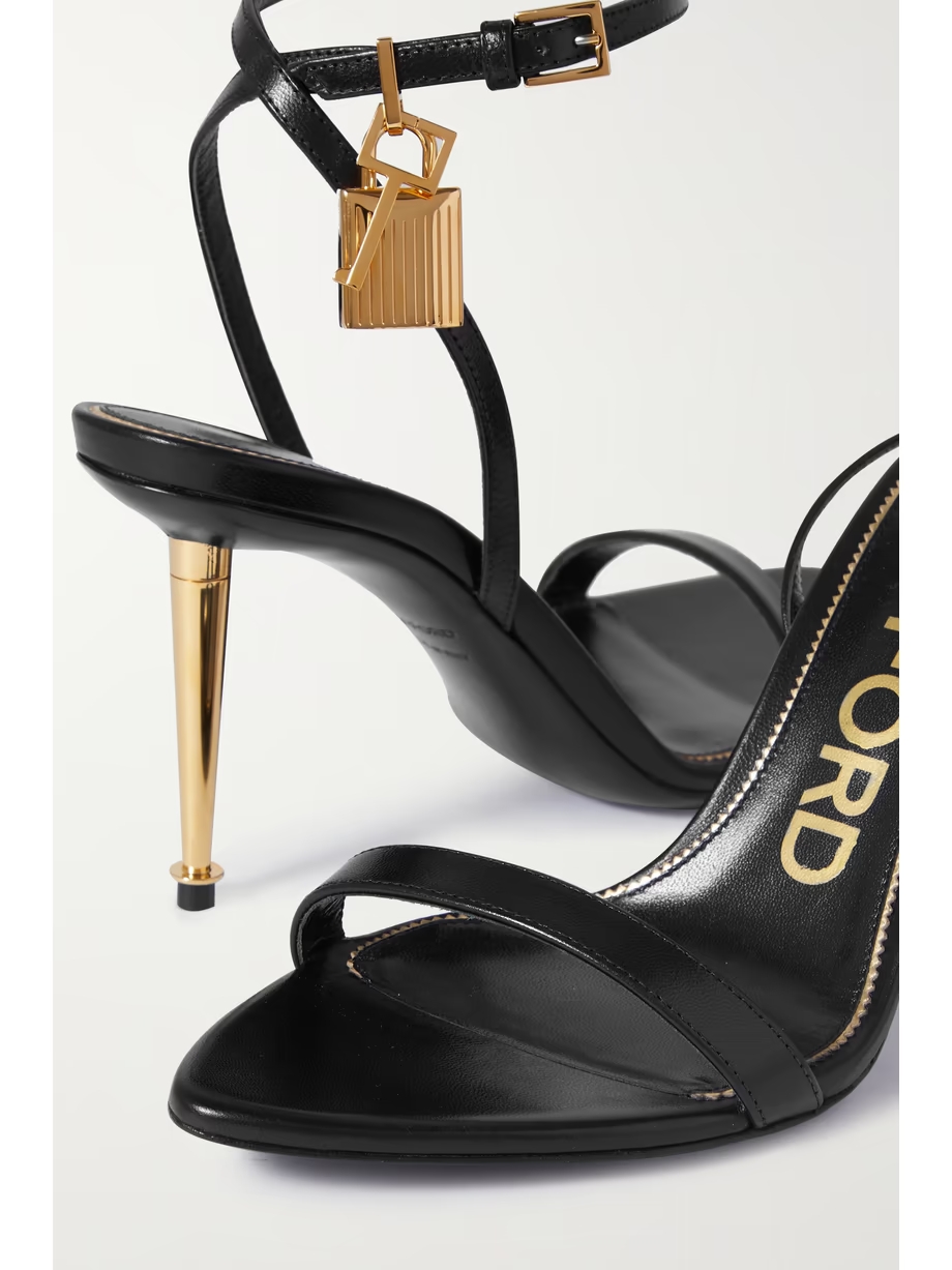 Padlock leather sandals